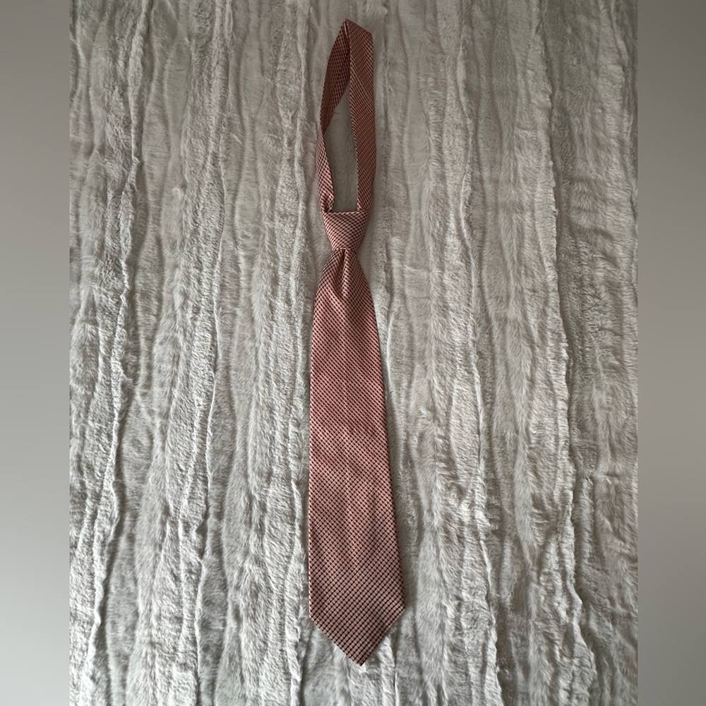 Banana Republic Stylish Red and White Checkered Silk Tie